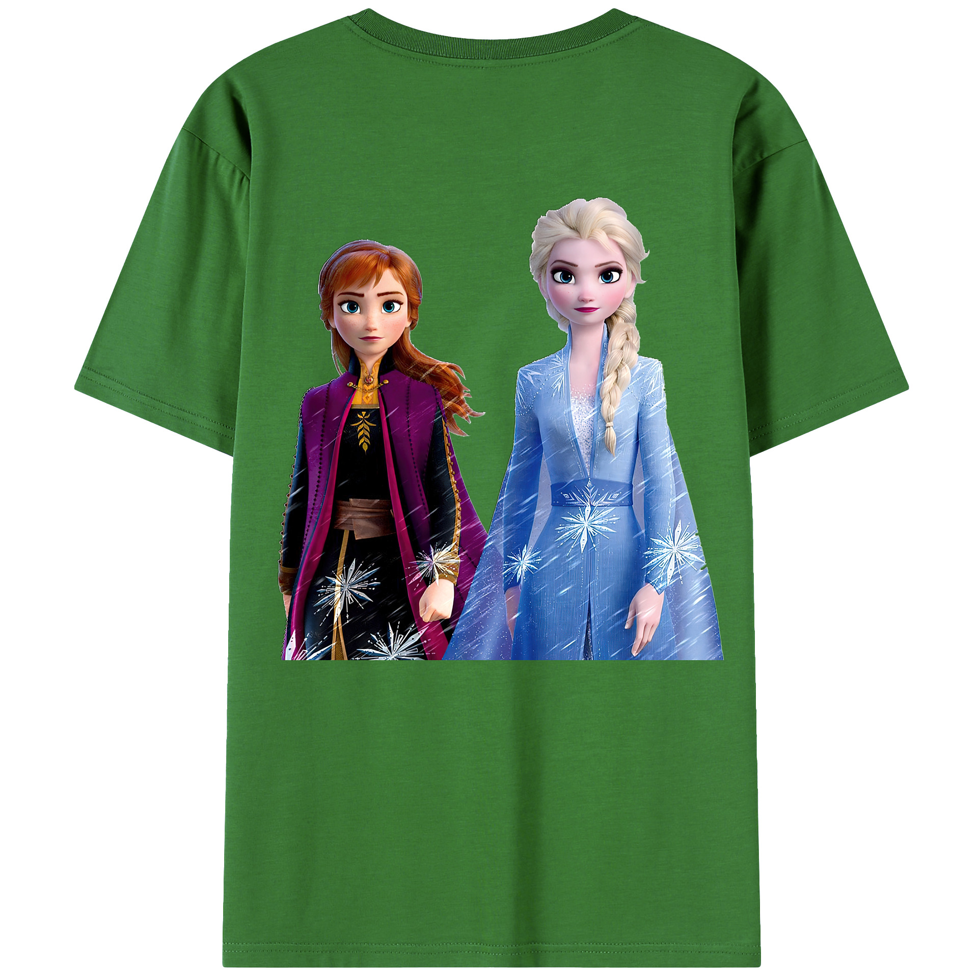 （画像用） アナと雪の女王 アンナ エルサ Frozen Anna Elsa レディース半袖Tシャツ(バックプリント)